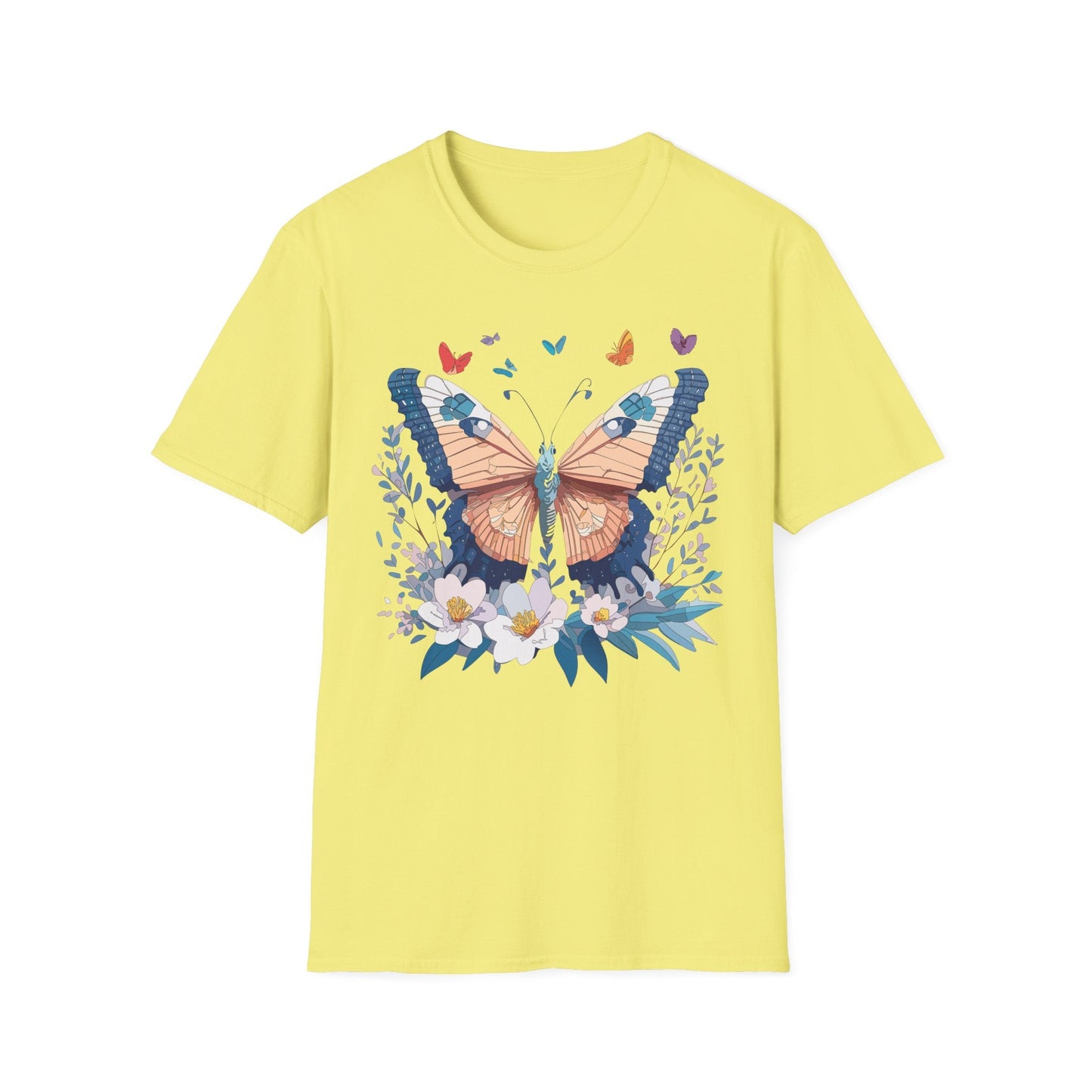 Unisex Butterfly Shirt Monarch Design Gildan Softstyle 64000 Short Sleeve Tee For Men And Women