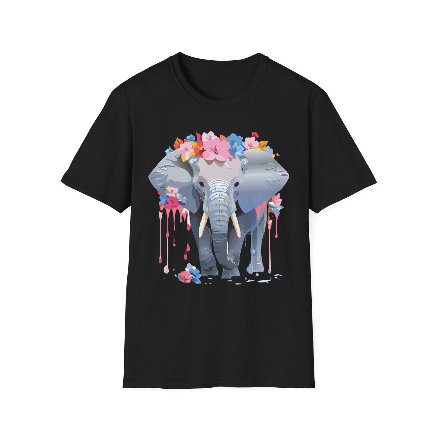 Elephant Graphic T Shirt Unisex Animals Tee Softstyle 64000 Gildan Comfort Breathable