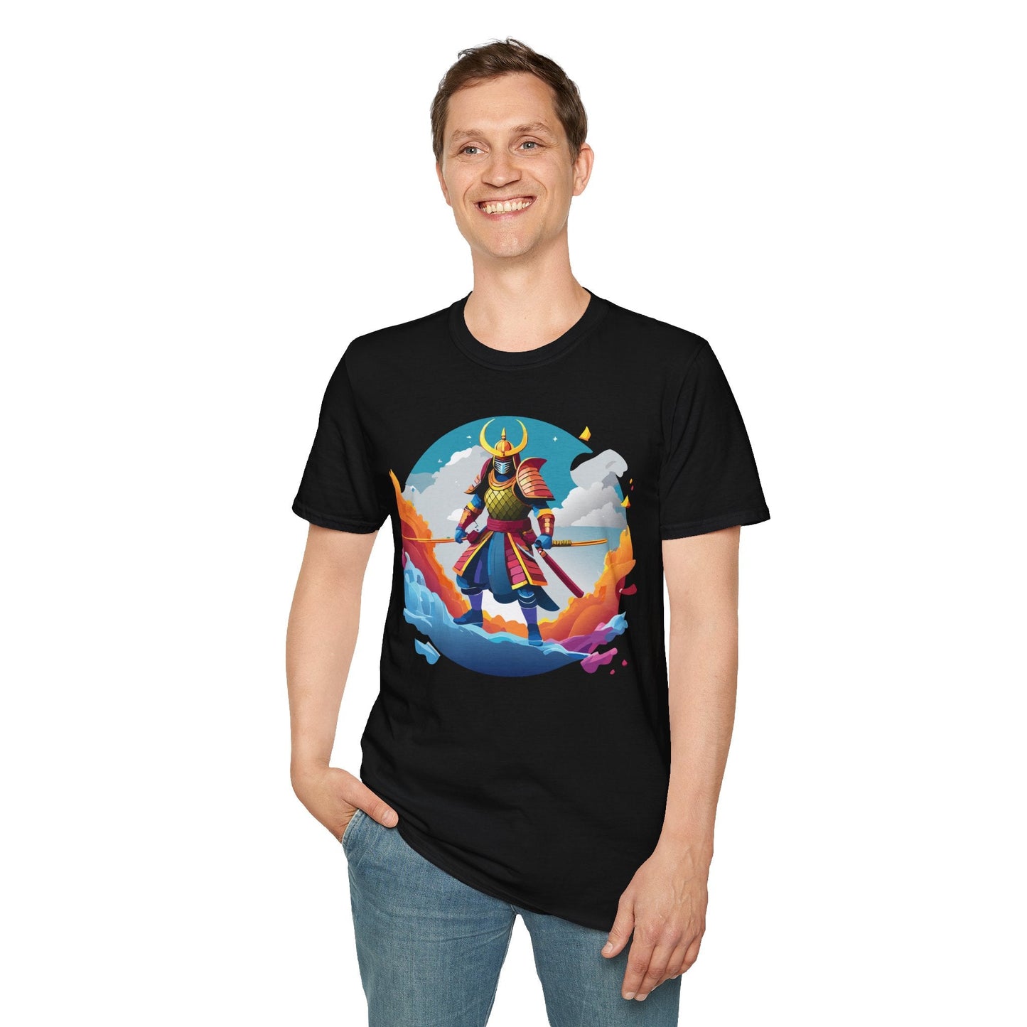 Samurai Shirt Unisex Gildan Softstyle 64000 Tee 100 Percent Ring Spun Cotton Lightweight