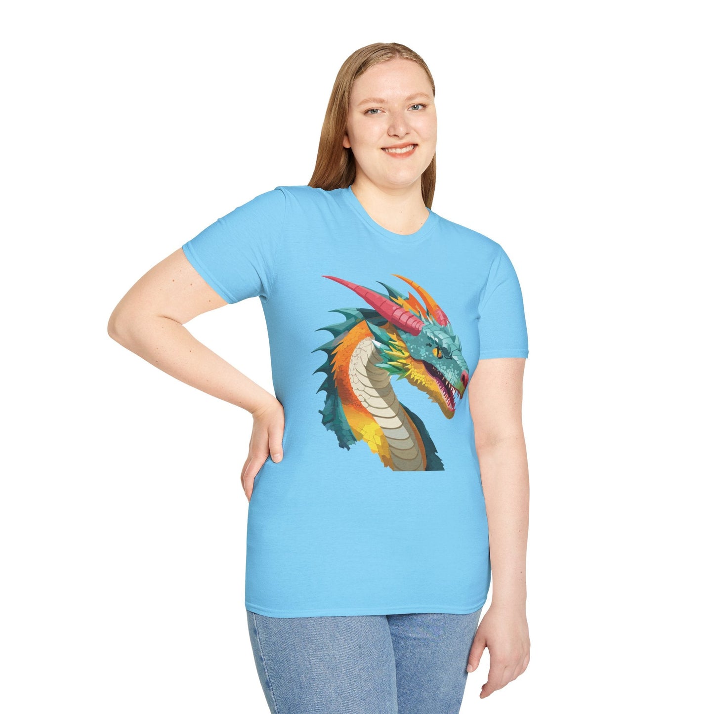 Dragon Graphic Unisex Cotton Softstyle Art Design Tee With Animals 1