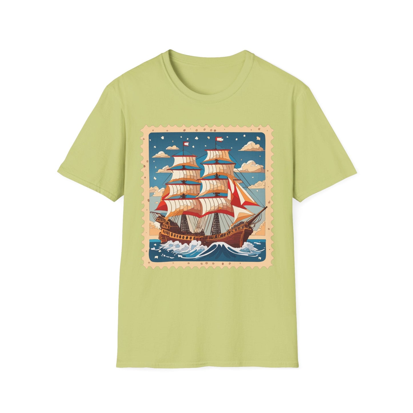 Ship T Shirt Unisex Frigate Vessel Tee Gildan Softstyle 64000 100 Percent Ring Spun Cotton