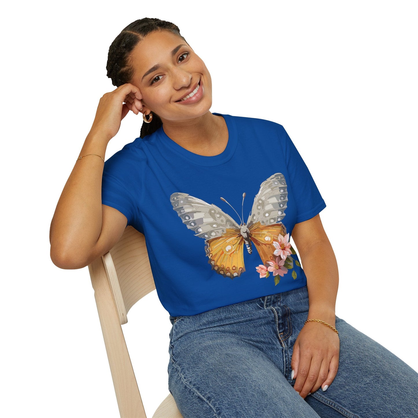 Unisex Butterfly T Shirt Monarch Print Softstyle Cotton Tee Gildan 64000 Lightweight Comfort