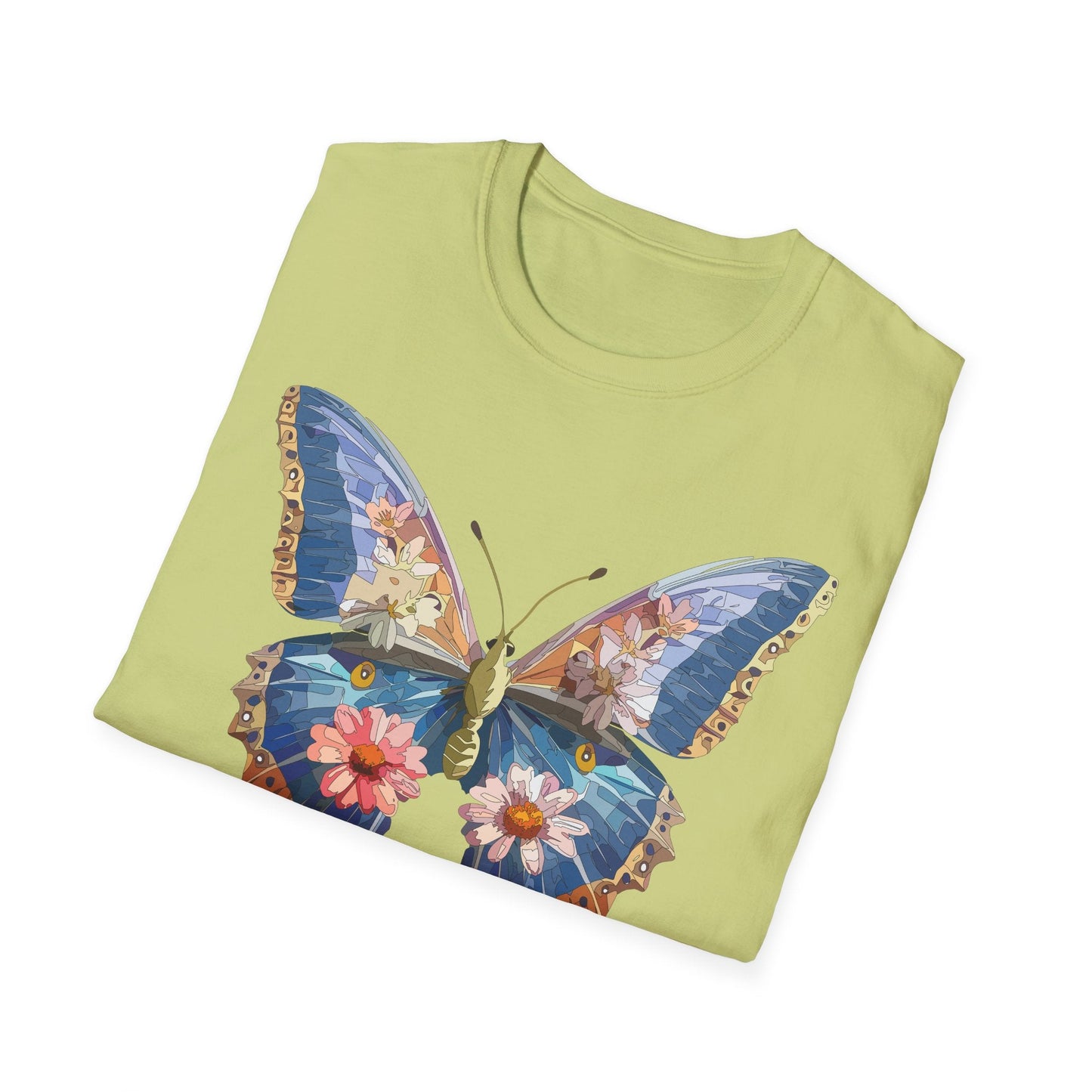 Butterfly T Shirt Unisex Softstyle 64000 Gildan Monarch Design 100 Percent Ring Spun Cotton Tee