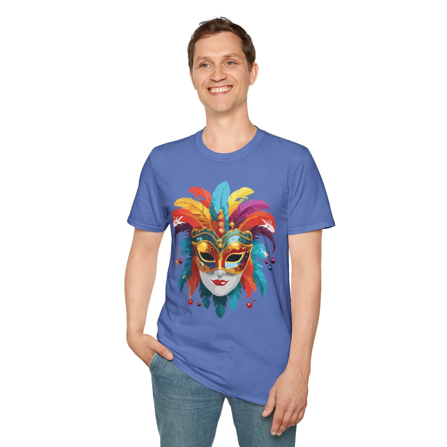 Mask Graphic Unisex Cotton Masquerade Design Artwork Tee 30