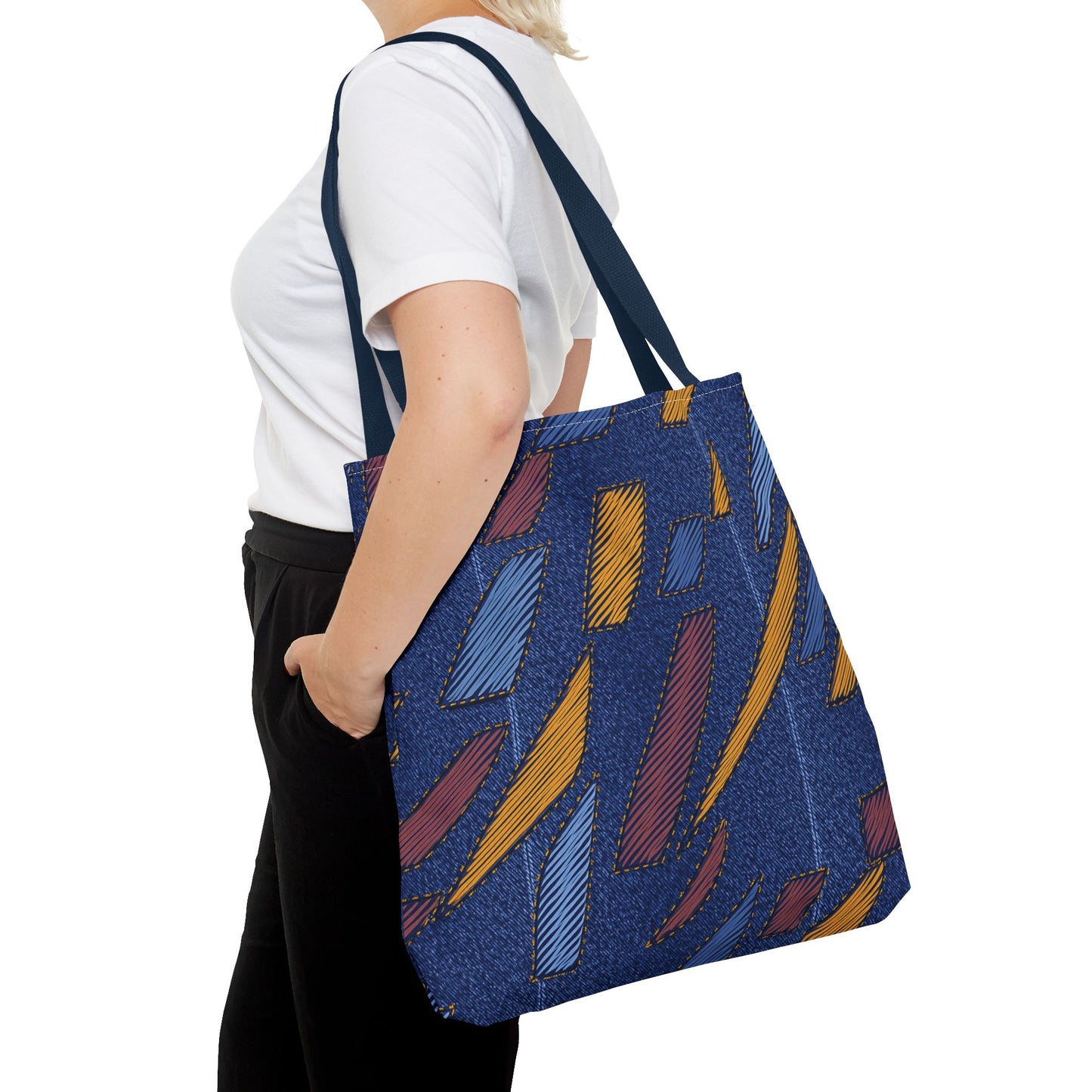 Denim Fabric Imitation Print Unisex Canvas Bag Poly Spun 3 Sizes Tote Bag 149