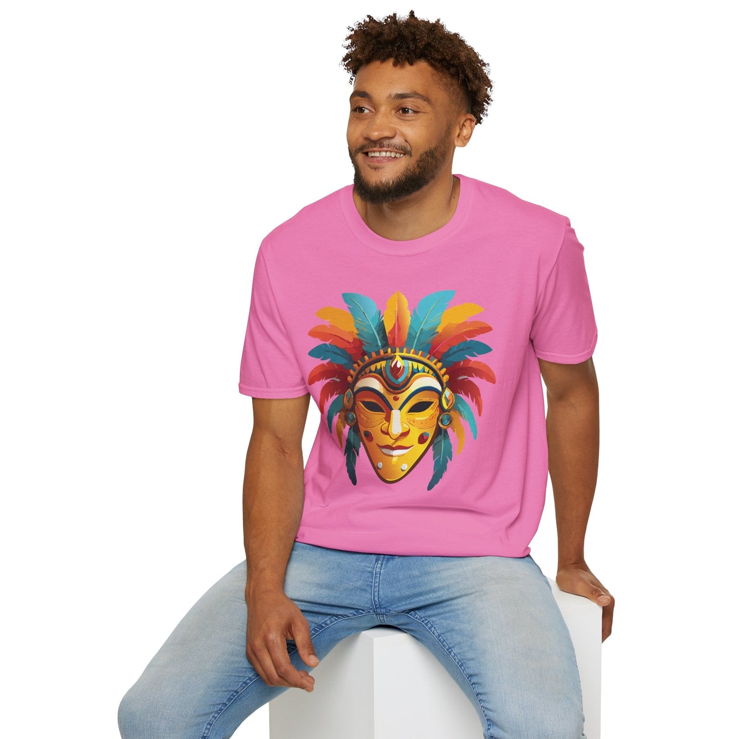 Mask Graphic Unisex Cotton Masquerade Design Artwork Tee 3