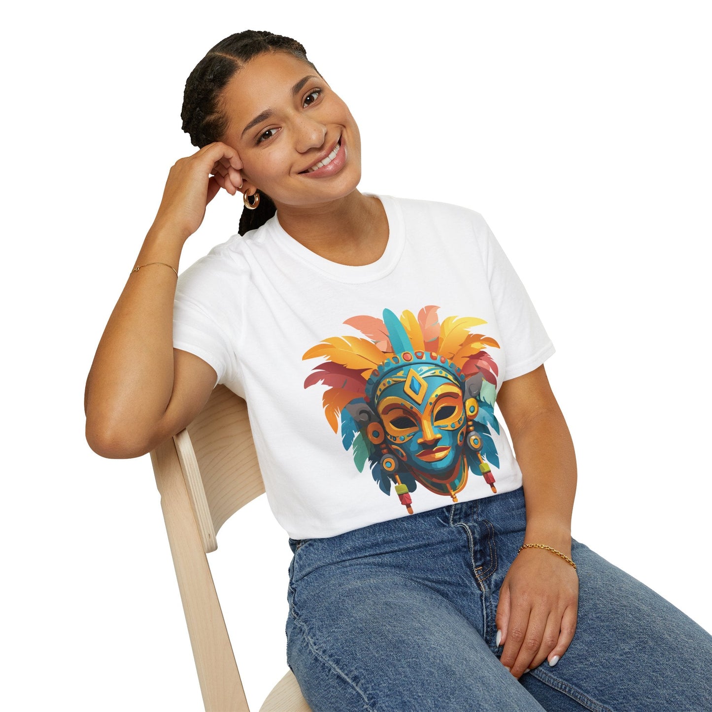 Mask Tee Shirt Unisex Graphic Design Short Sleeve Tee Gildan Softstyle 64000 Ring Spun Cotton