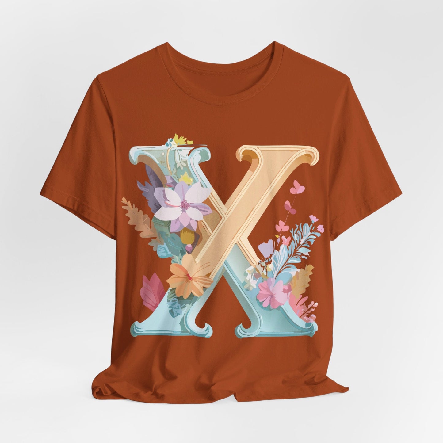 Letter X Shirt Graphic Tee Unisex Vintage Inspired Artwork By Adelpha Premium Comfort