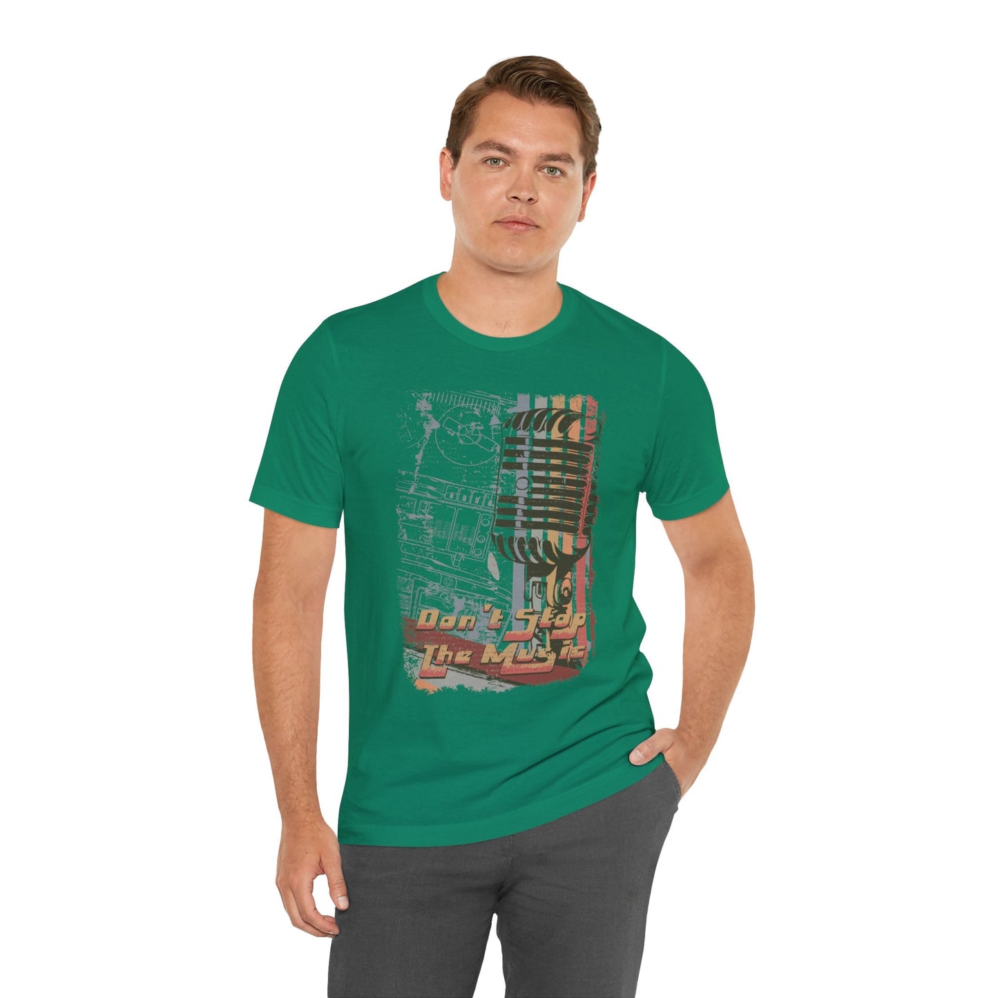 Retro Microphone Graphic Unisex Cotton T-Shirt r9