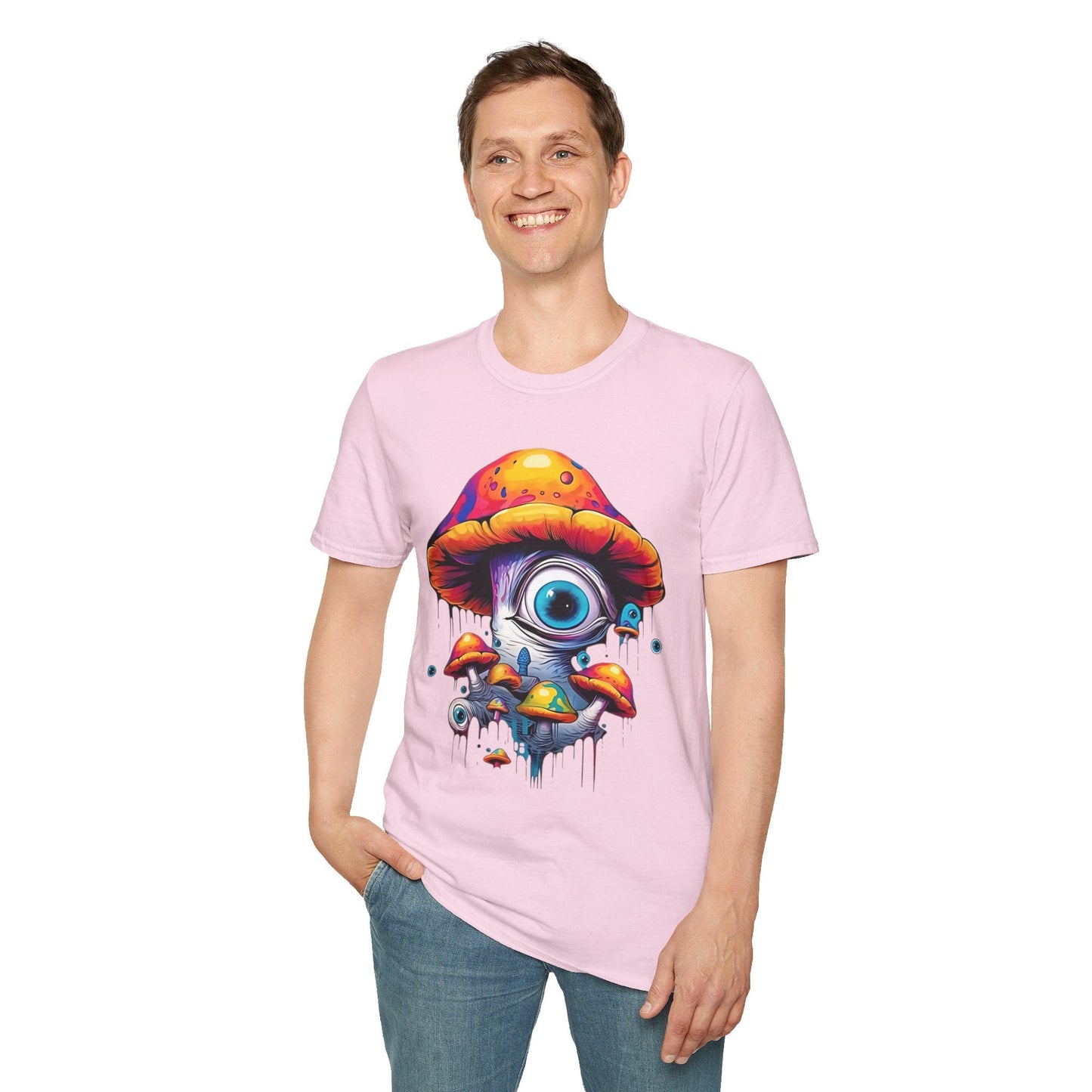 Unisex Mashroom T Shirt With Funny Mashroom Art Design Gildan Softstyle Tee For Everyday Comfort
