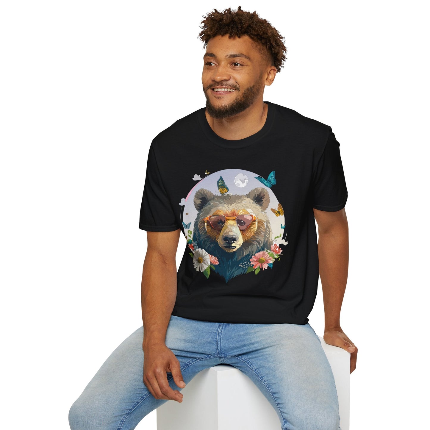 Bear T Shirt Unisex Softstyle Tee 100 Percent Ring Spun Cotton Gildan 64000 Comfortable Wear