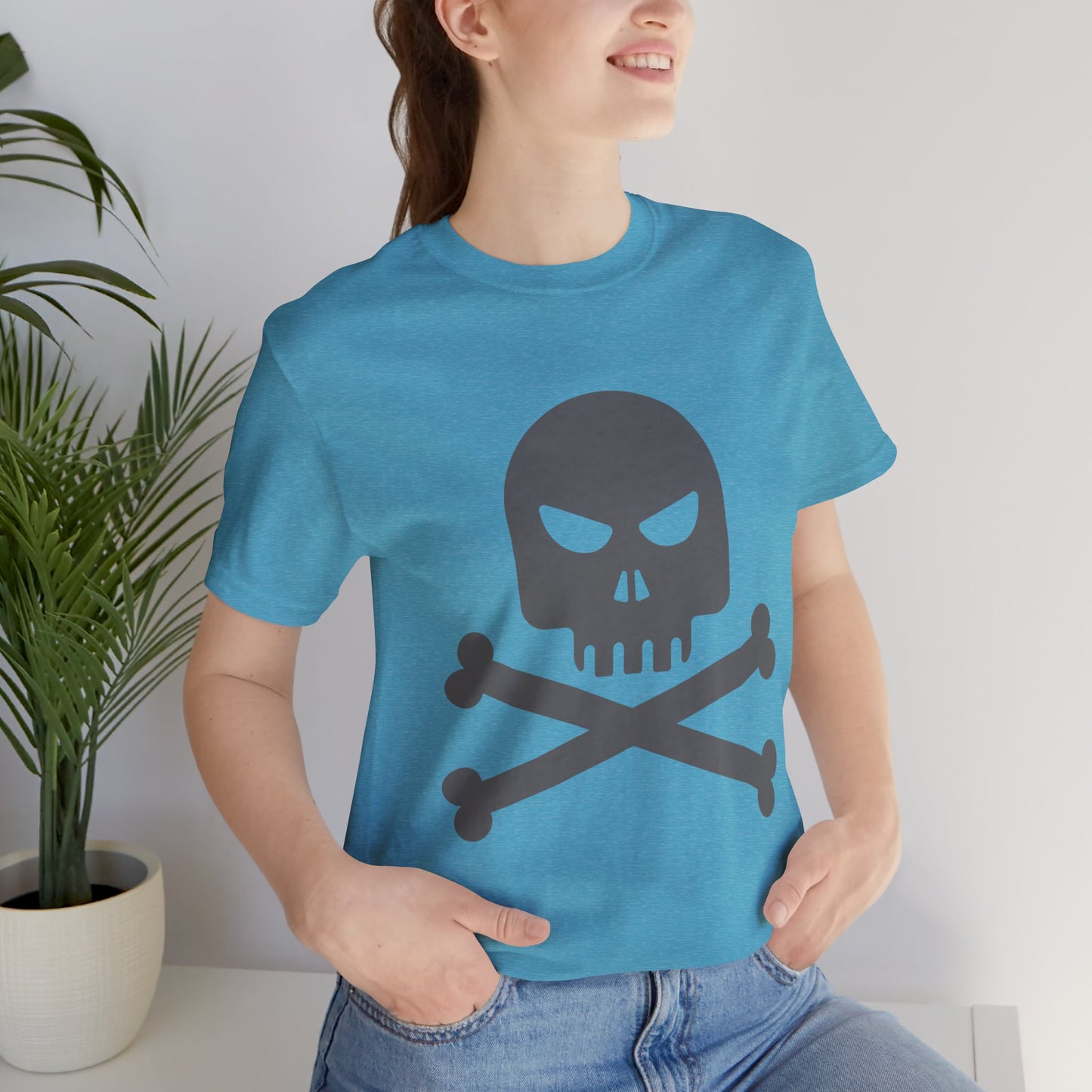 Unisex-T-Shirt aus Baumwolle mit Totenkopf