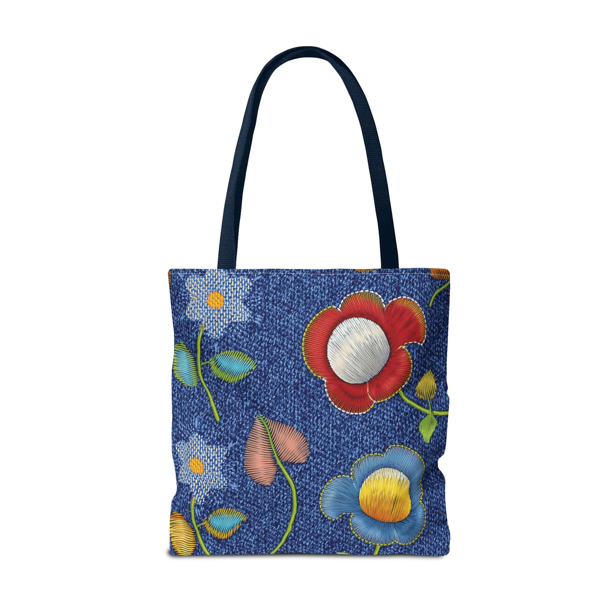 Denim Fabric Imitation Print Unisex Canvas Bag Poly Spun 3 Sizes Tote Bag 159-11