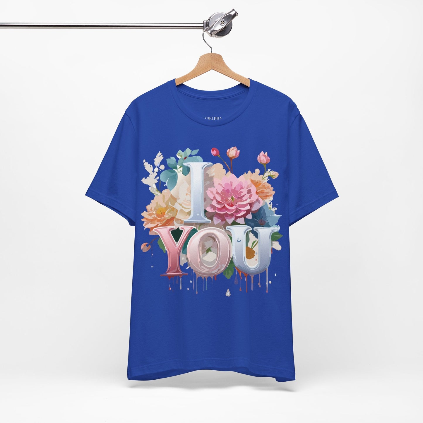 Valentine Day Graphic Unisex 100 Cotton Vintage Artwork with Love and Flower Design Tee 1
