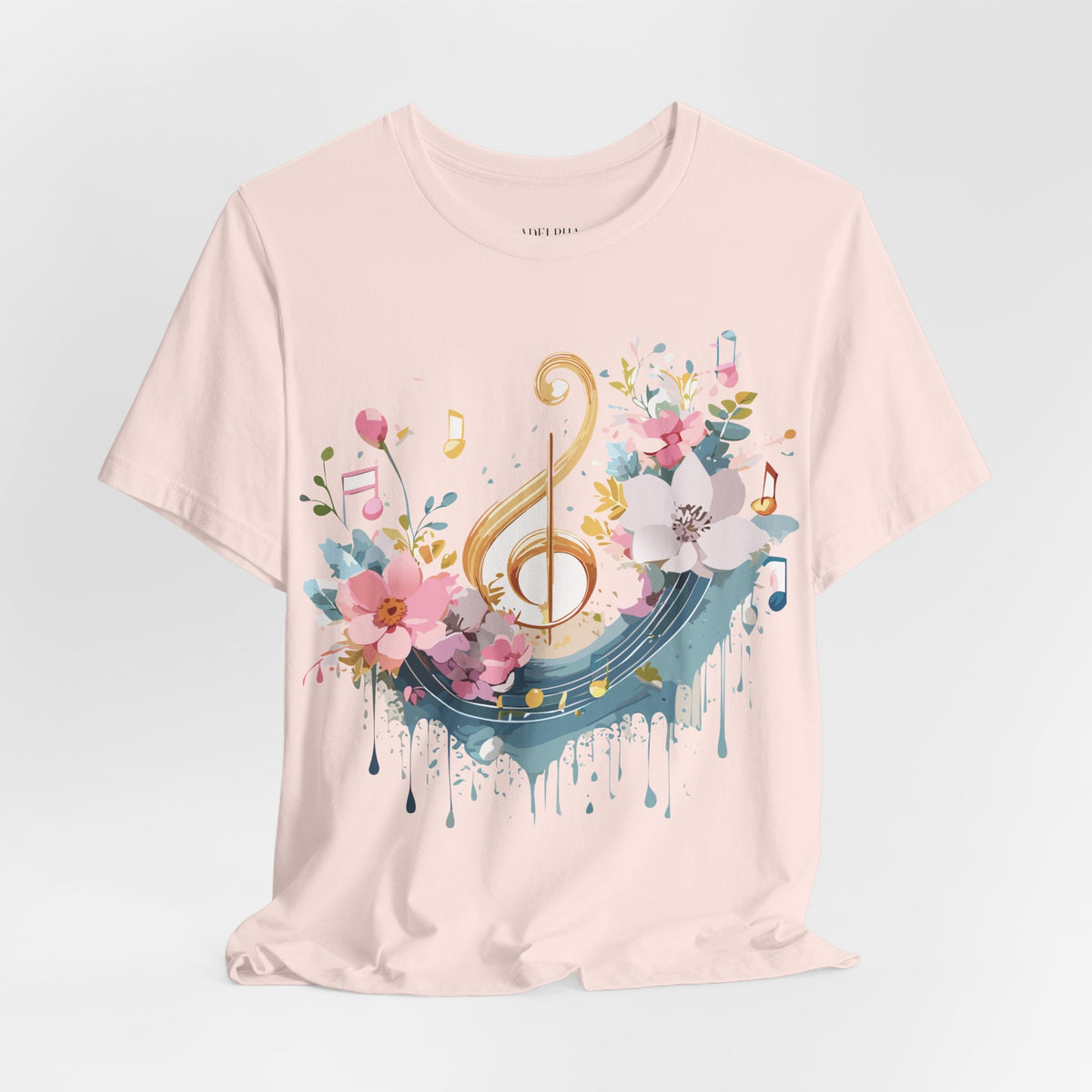 Music Graphic Unisex Cotton Bella+Canvas Tee with Art Design n194
