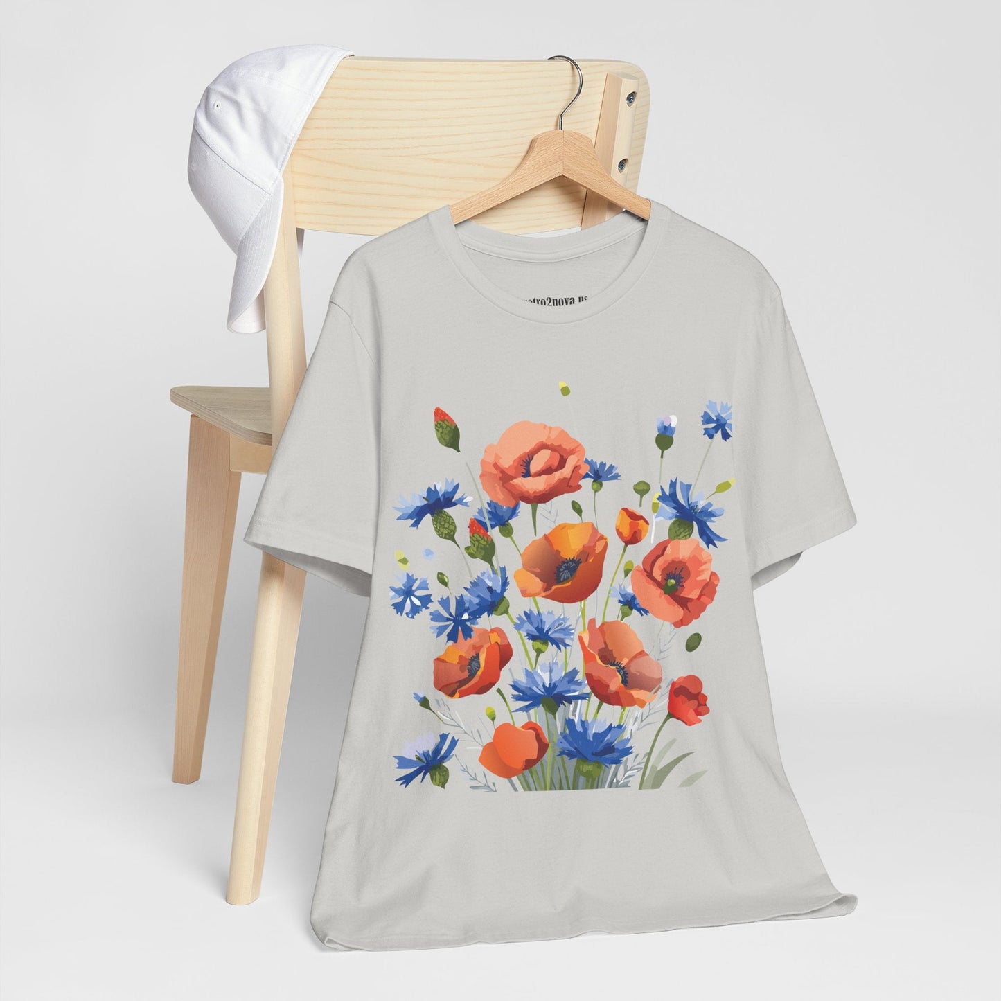 Unisex Floral Shirt Floral Print Tee Lightweight Breathable Fabric Short Sleeve Casual Wear
