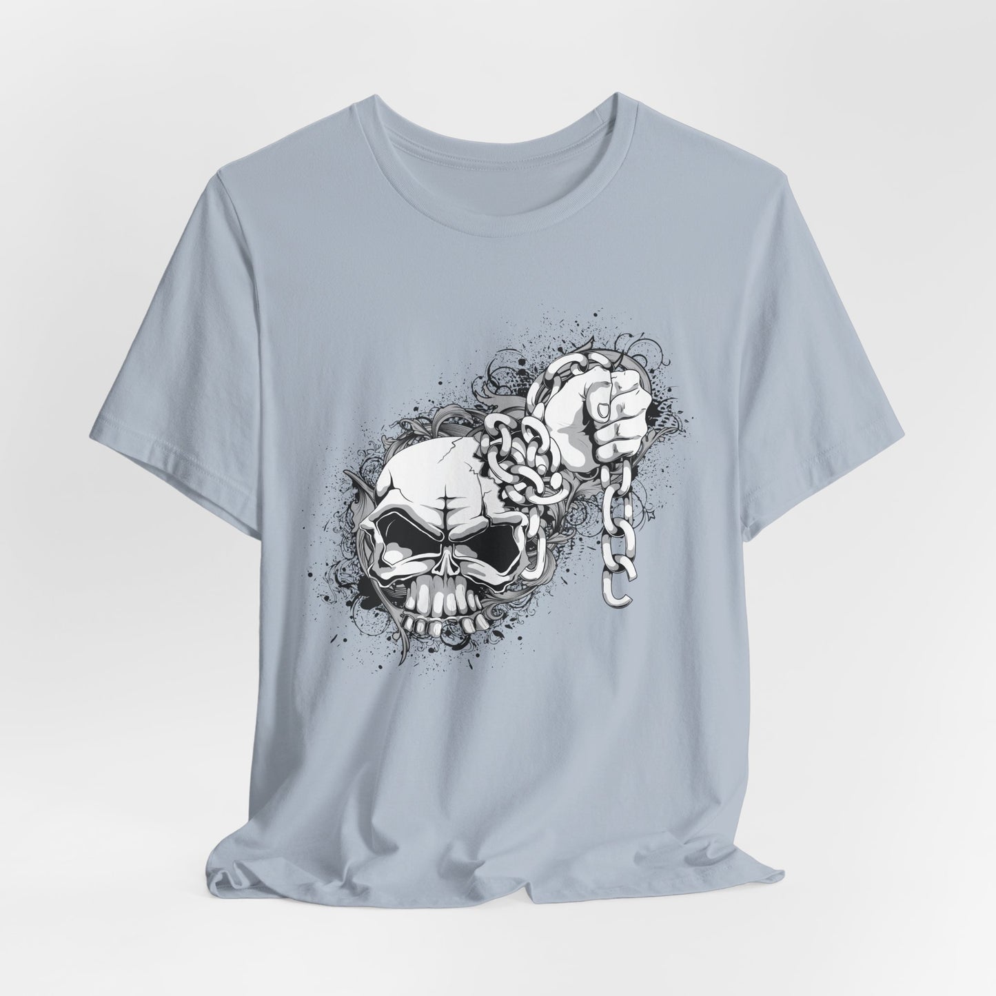 Chain Skull Graphic Design Tee, Skull Shirt, Vintage Tees, Art Design T-Shirt, Vintage Graphic Tee, Art Shirts with Skulls