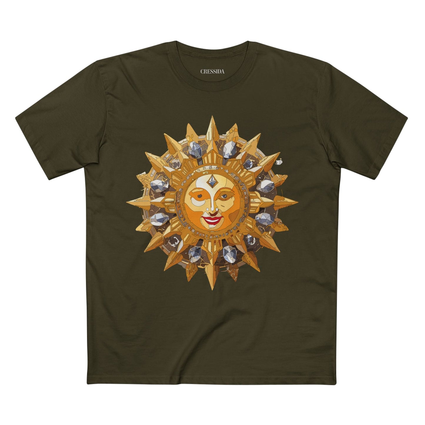 Gold Sun Graphic Unisex 100 Cotton T-Shirt with Golden Art Design 13