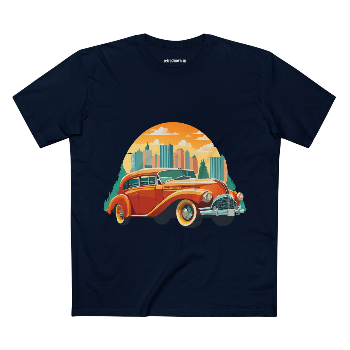 Retro Car Vintage Graphic Tee Staple Unisex 100 Cotton Tee Shirt - RC-19