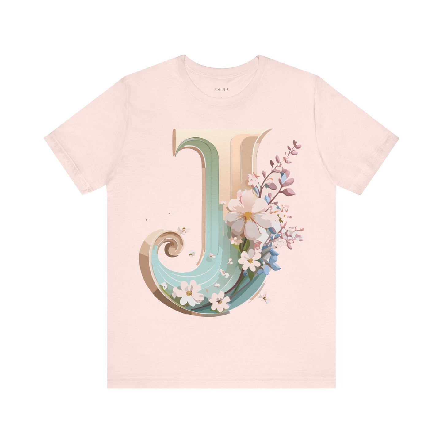 Adelpha Letter J Graphic Tee Unisex Jersey Short Sleeve Vintage Inspired Art Design Shirt