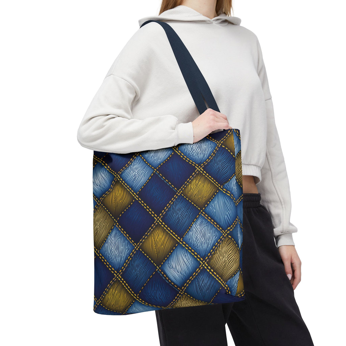 Denim Fabric Imitation Print Unisex Canvas Bag Poly Spun 3 Sizes Tote Bag 143