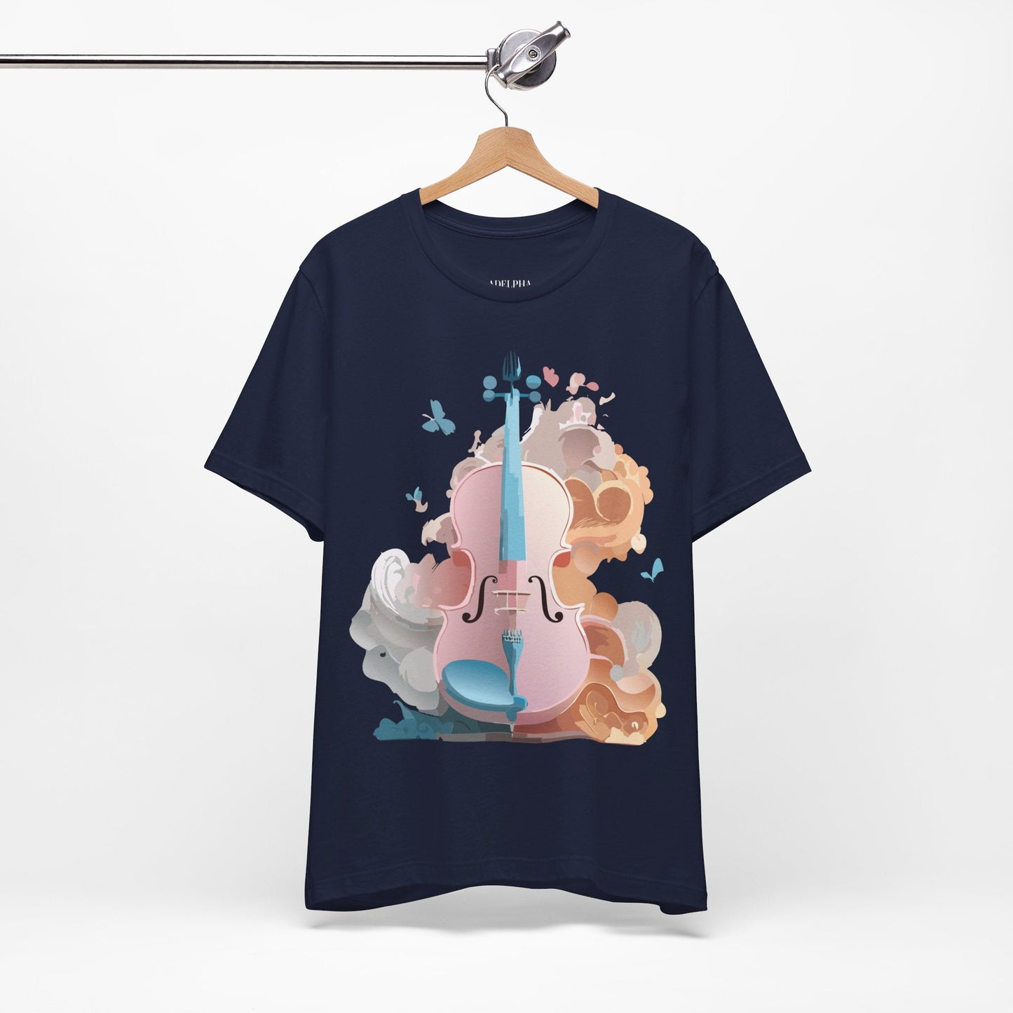 Music Graphic Unisex 100 Cotton Vintage Art with Musical Elements Tee 11