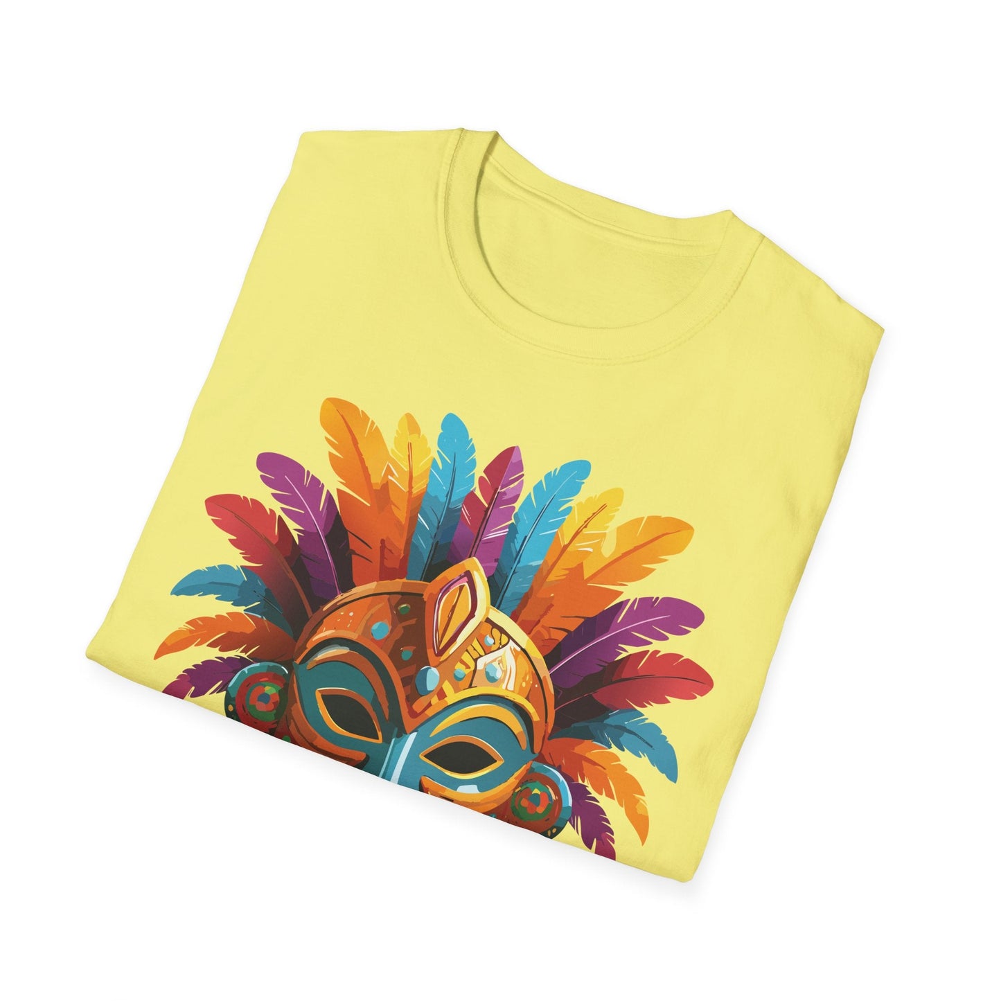 Unisex Gildan Mask T Shirt Softstyle 64000 With Art Design Lightweight Cotton Tee
