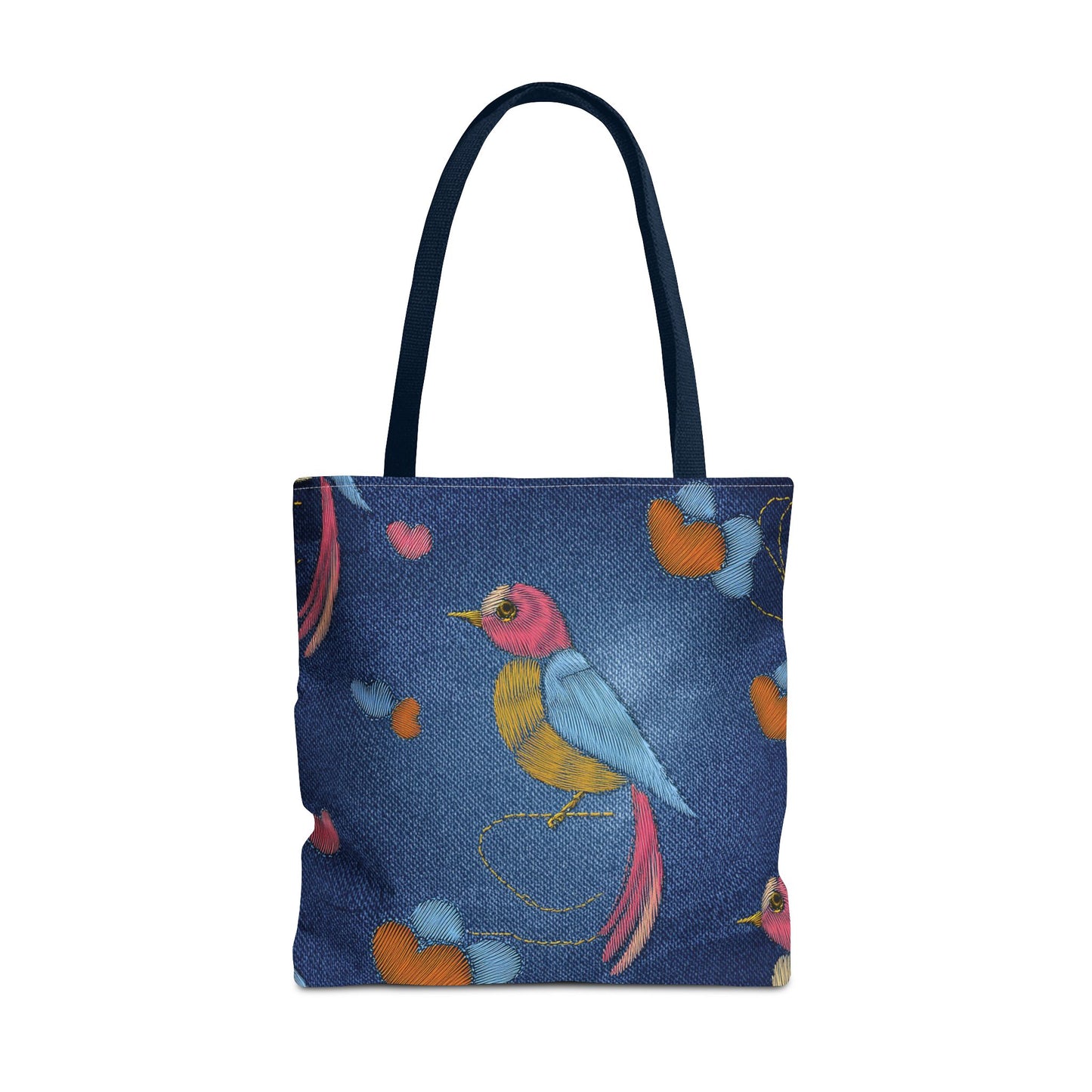 Denim Fabric Imitation Print Unisex Canvas Bag Poly Spun 3 Sizes Tote Bag 194-1