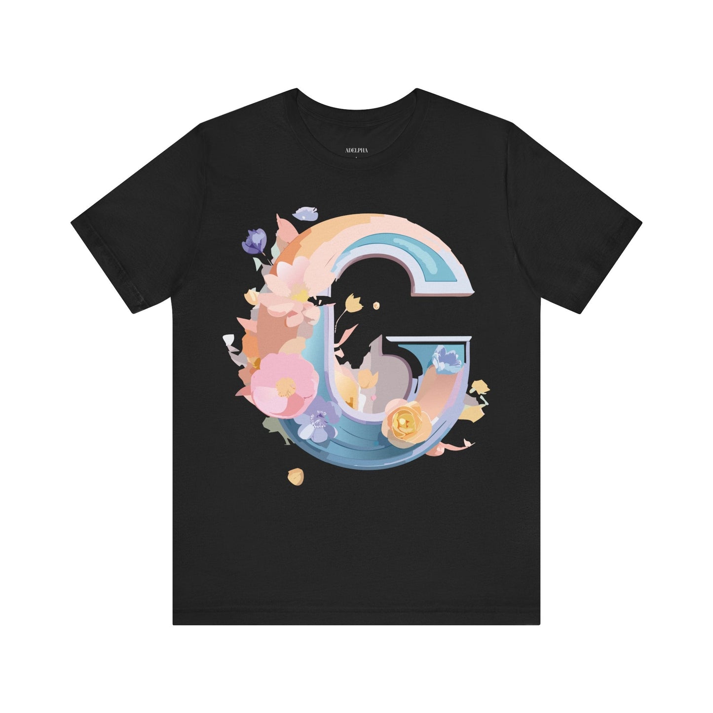 Letter G Shirt Graphic Tee Unisex Short Sleeve Vintage Inspired Artwork Adelpha Print