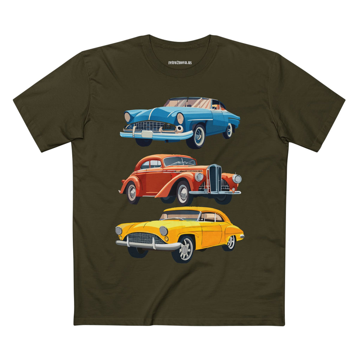 Retro Car Vintage Graphic Tee Staple Unisex 100 Cotton Tee Shirt - RC-4