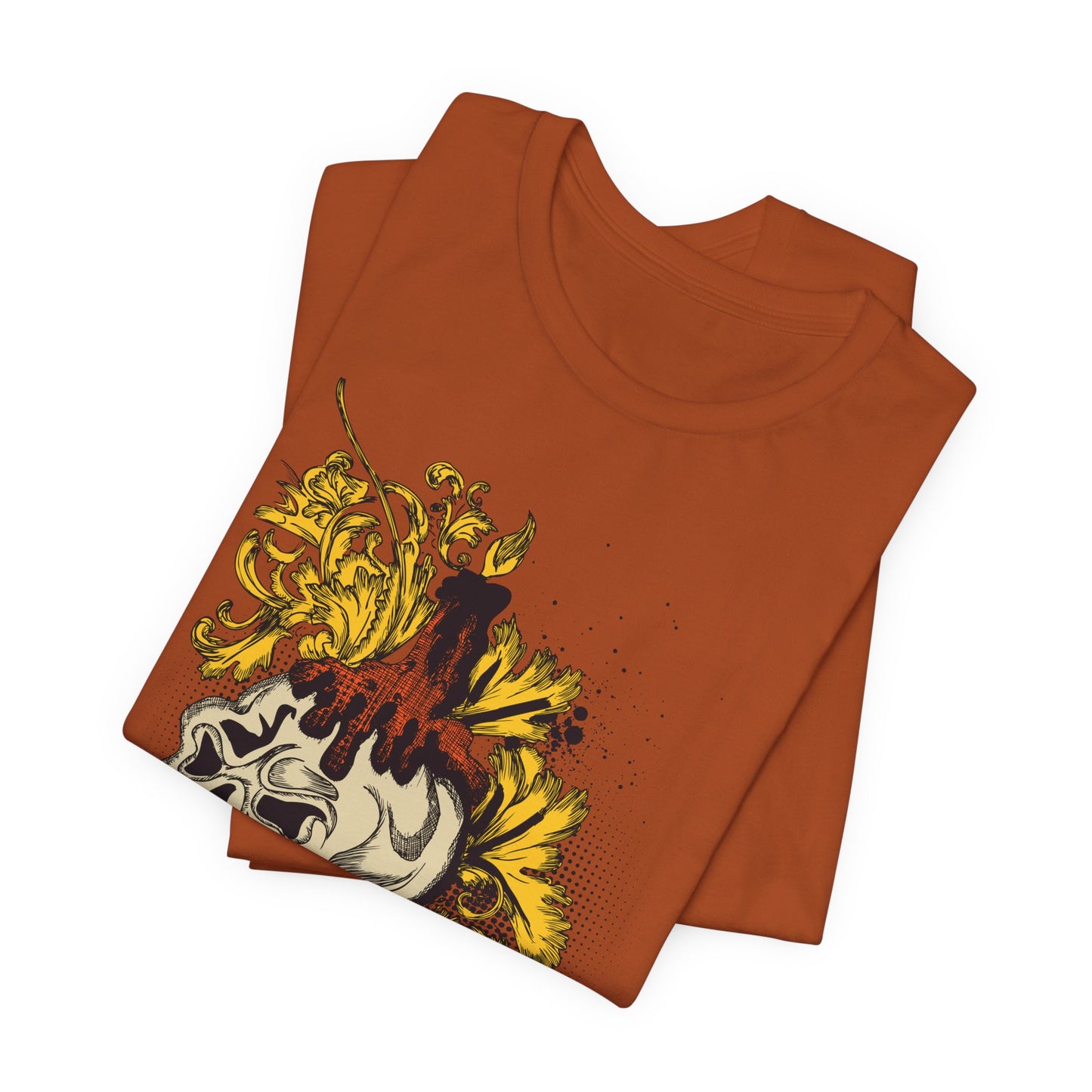 Rock Skull Graphic Design Tee, Skull Shirt, Vintage Tees, Art Design T-Shirt, Vintage Graphic Tee, Art Shirts with Skulls