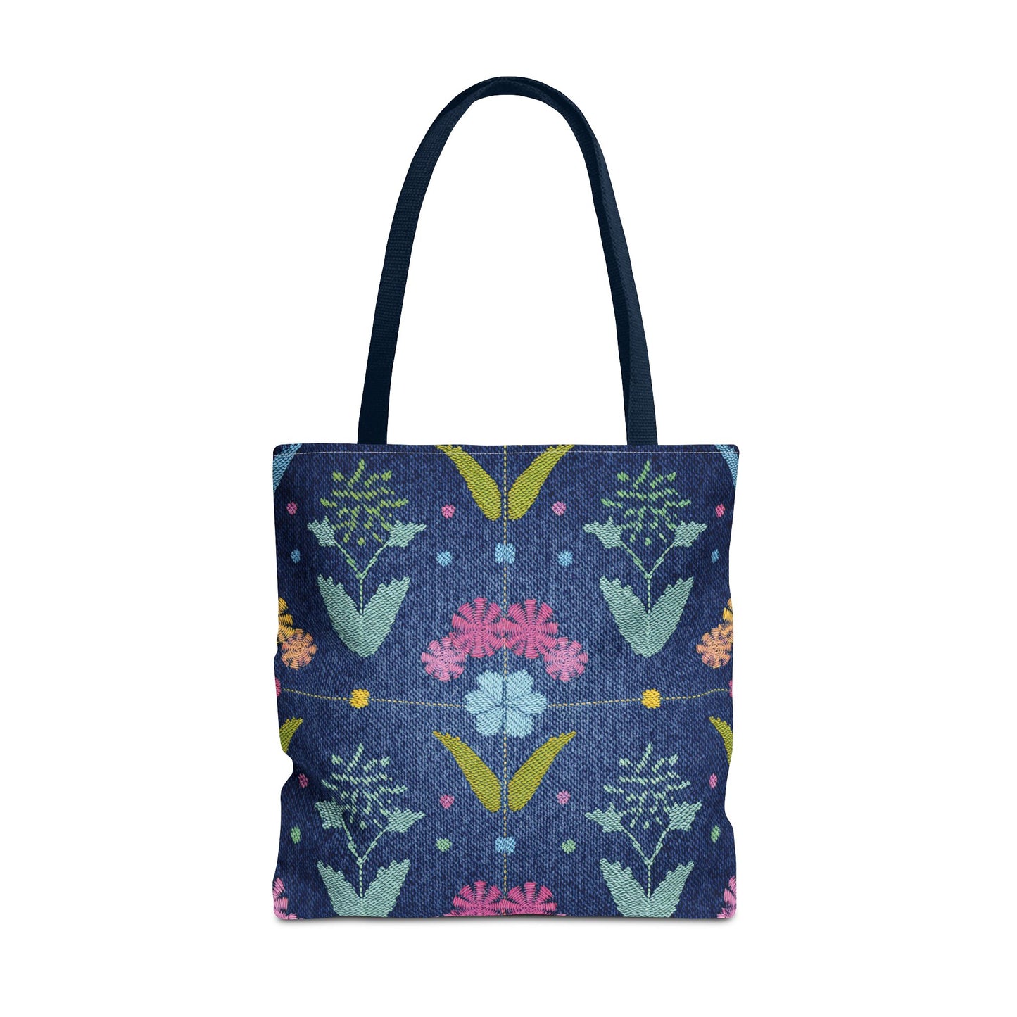 Denim Fabric Imitation Print Unisex Canvas Bag Poly Spun 3 Sizes Tote Bag 127