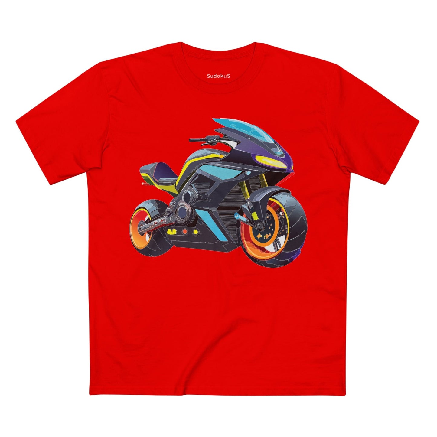 Moto Bike Graphic Unisex 100 Cotton Staple Tee 27