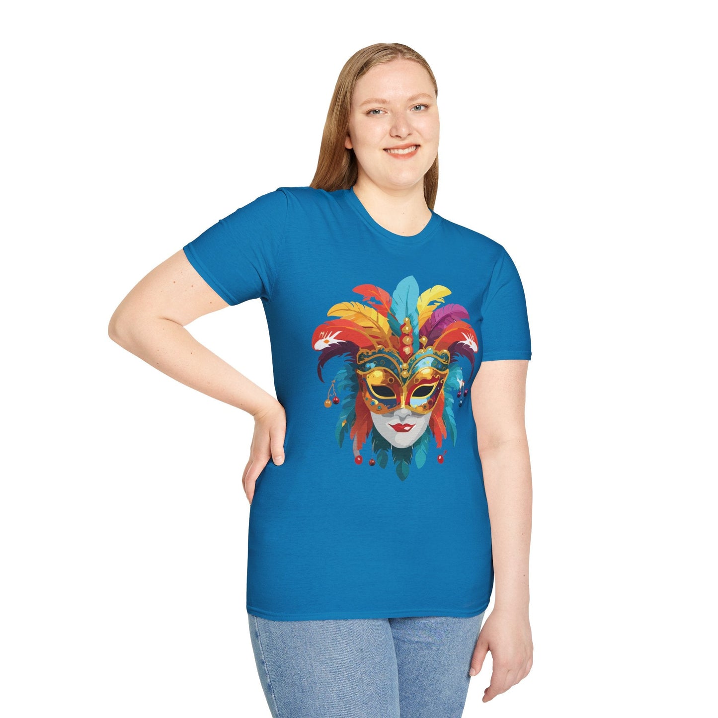 Mask Graphic Unisex Cotton Masquerade Design Artwork Tee 30