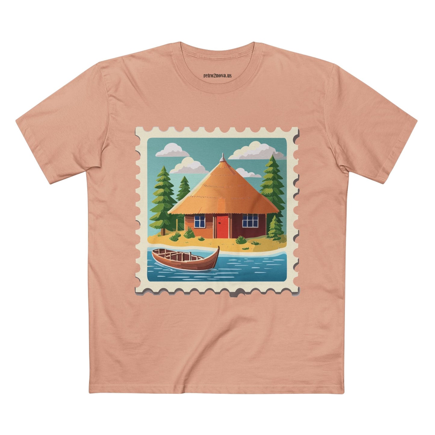 Stamp Shirt Postage Stamp Tee Unisex Premium Cotton Art Design By Retro2Nova Original Art Collection