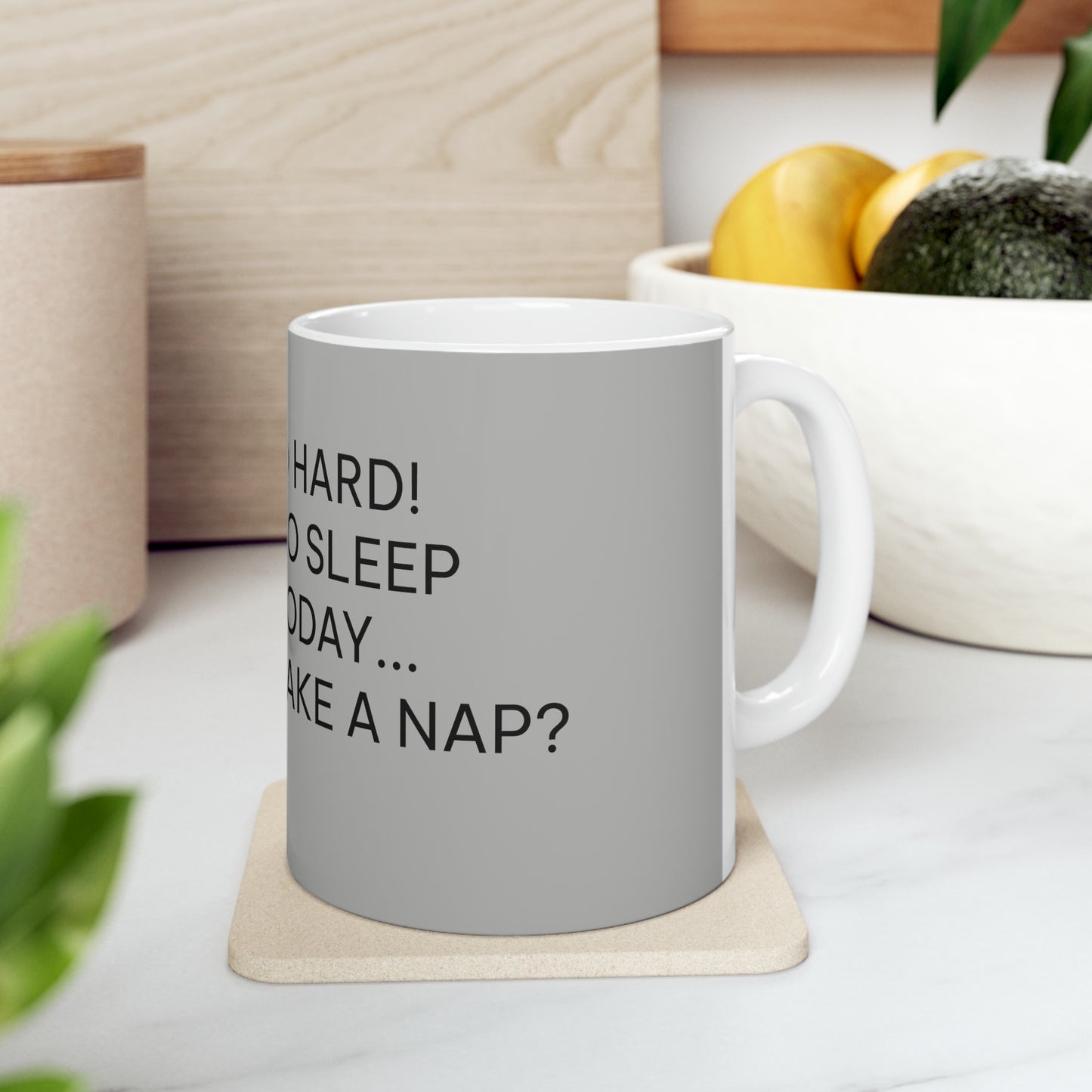 Coffee & Tea Mug with funny Words Art Design