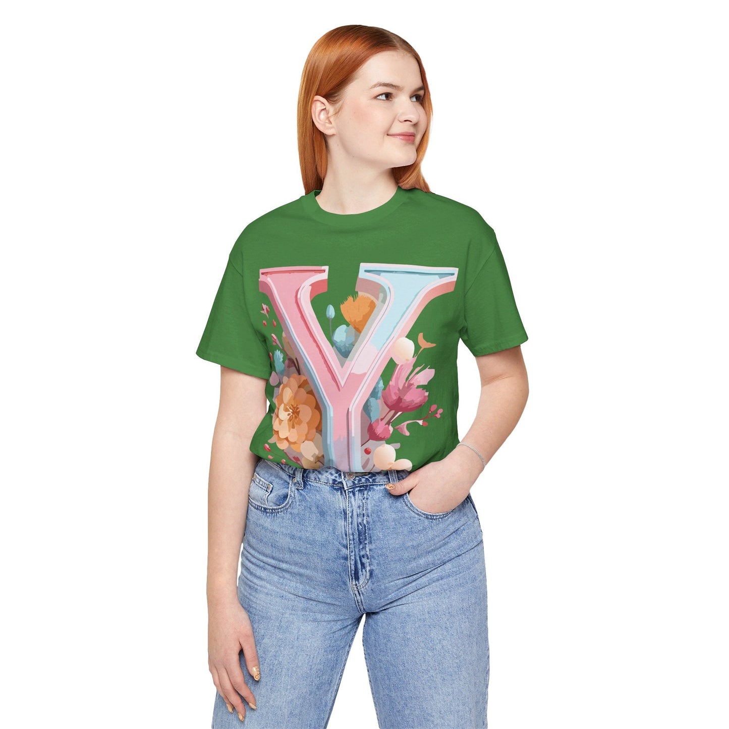 Letter Y Graphic Tee Unisex Short Sleeve Vintage Inspired Artwork Adelpha Premium