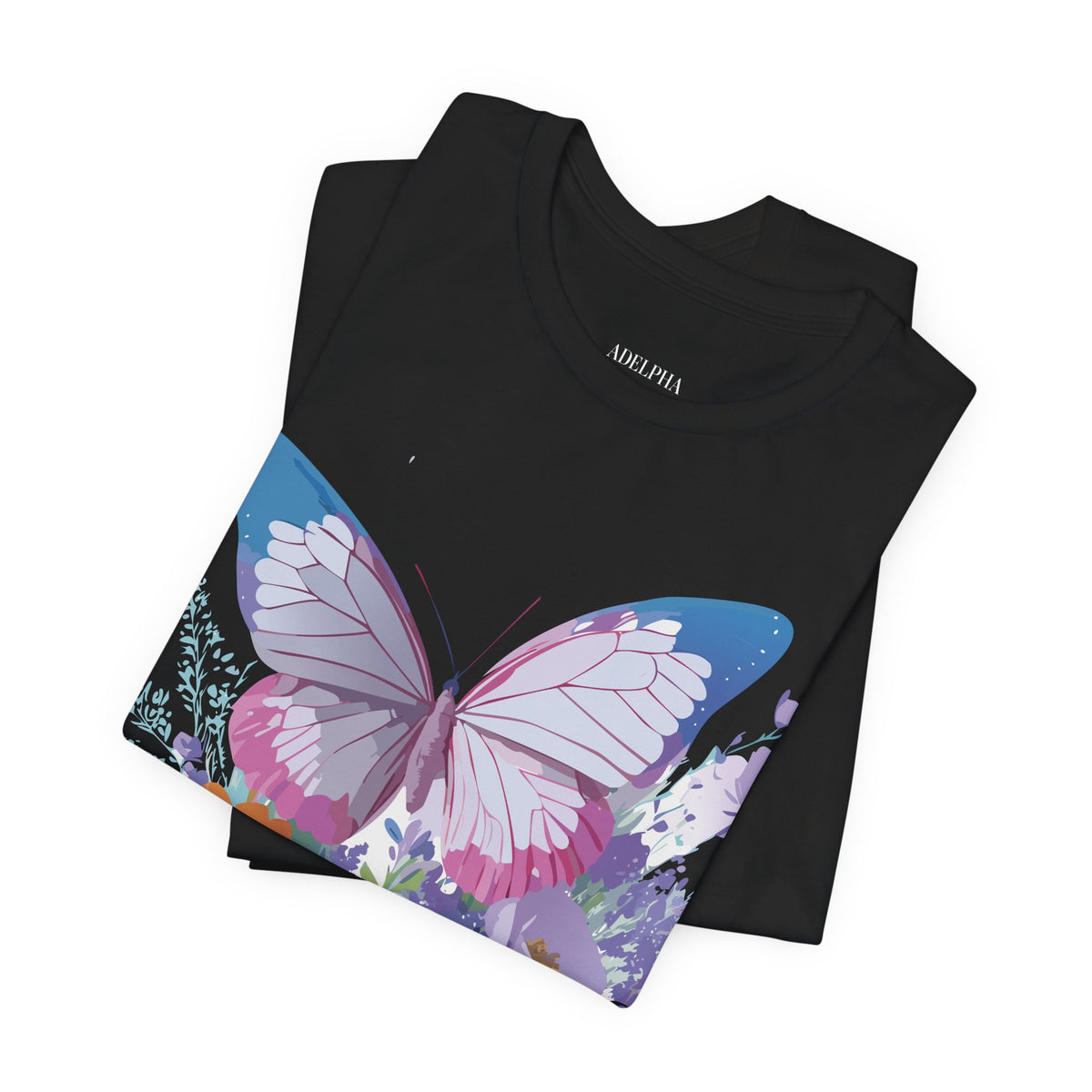 Butterfly Graphic Unisex Cotton Bella+Canvas Tee with Art Design n83