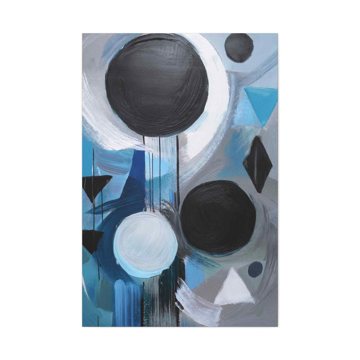 Blue Abstract Painting Print Canvas 20x24,20x30,24x30, 24x32,24x36,30x40, 32x48,36x48,40x60 Pine-Wood Inner Frame ABS-30