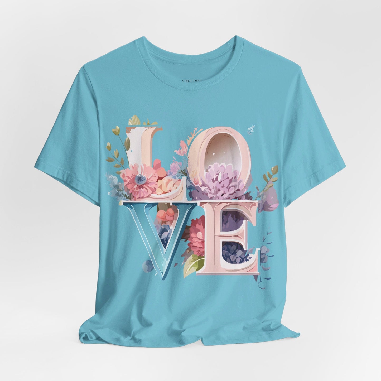 Valentine Day Graphic Unisex 100 Cotton Vintage Artwork with Love and Flower Design Tee 43