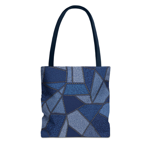 Denim Fabric Imitation Print Unisex Canvas Bag Poly Spun 3 Sizes Tote Bag 104