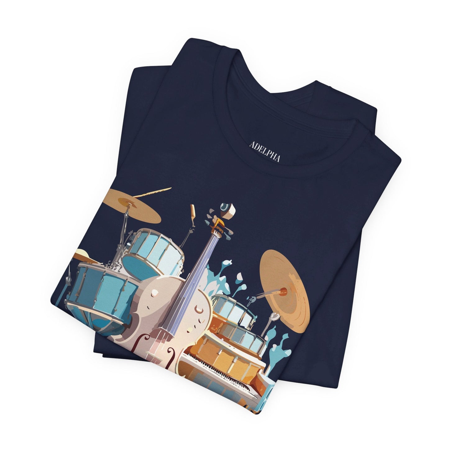 Music Graphic Unisex 100 Cotton Vintage Art with Musical Elements Tee 84
