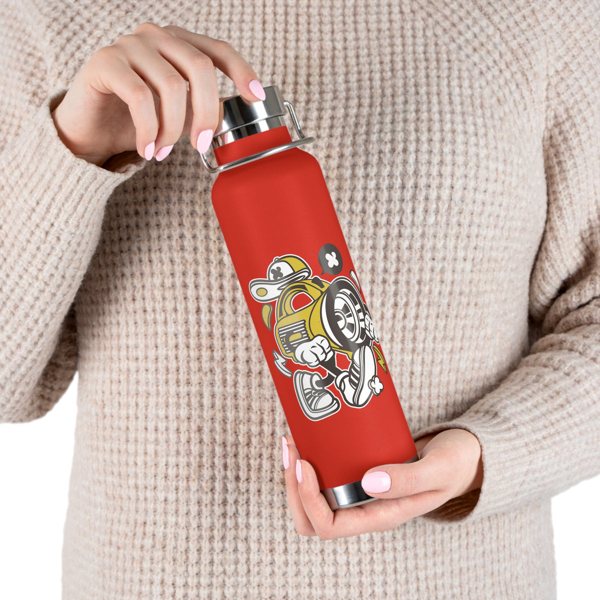 22oz Copper Insulated Water Bottle with Cartoon Design - CV24
