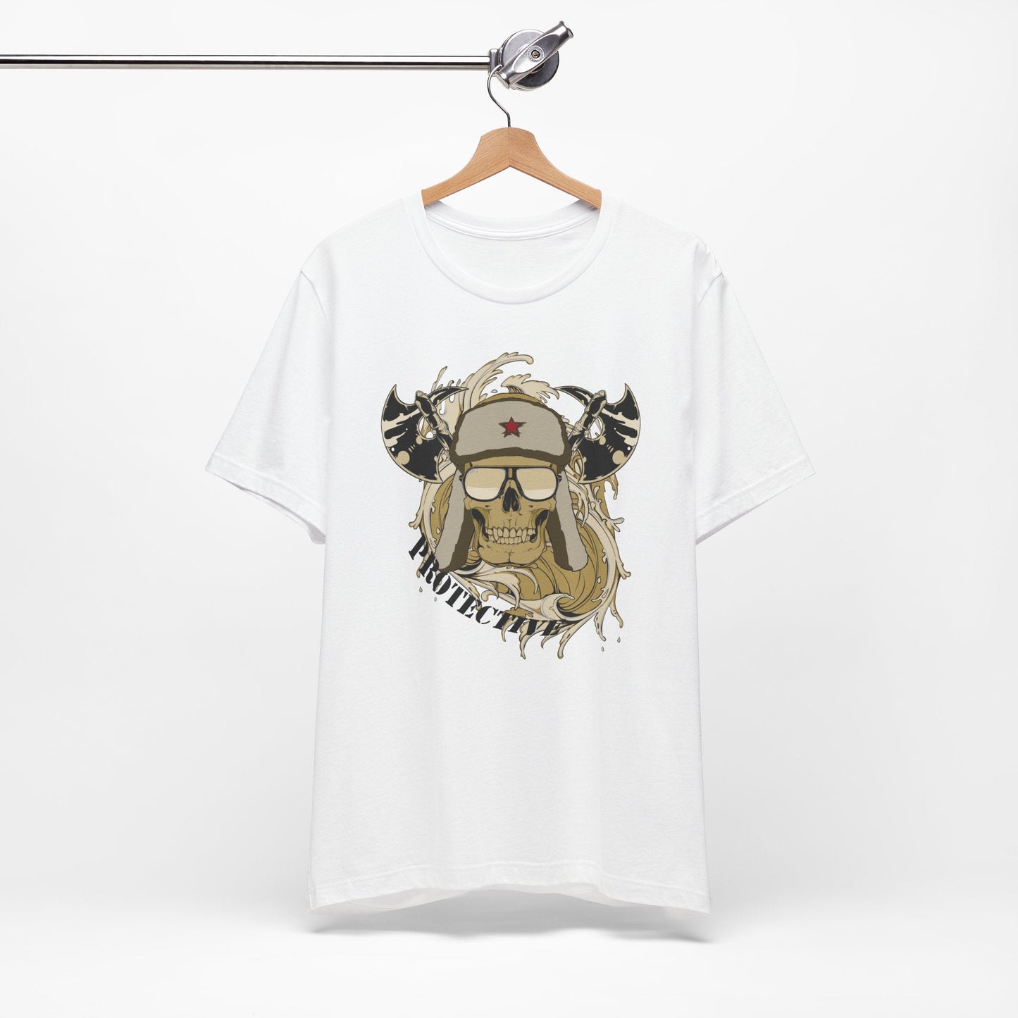 Viking Skull Graphic with Horned Helmet T-Shirt Captain Design Tee Art-41