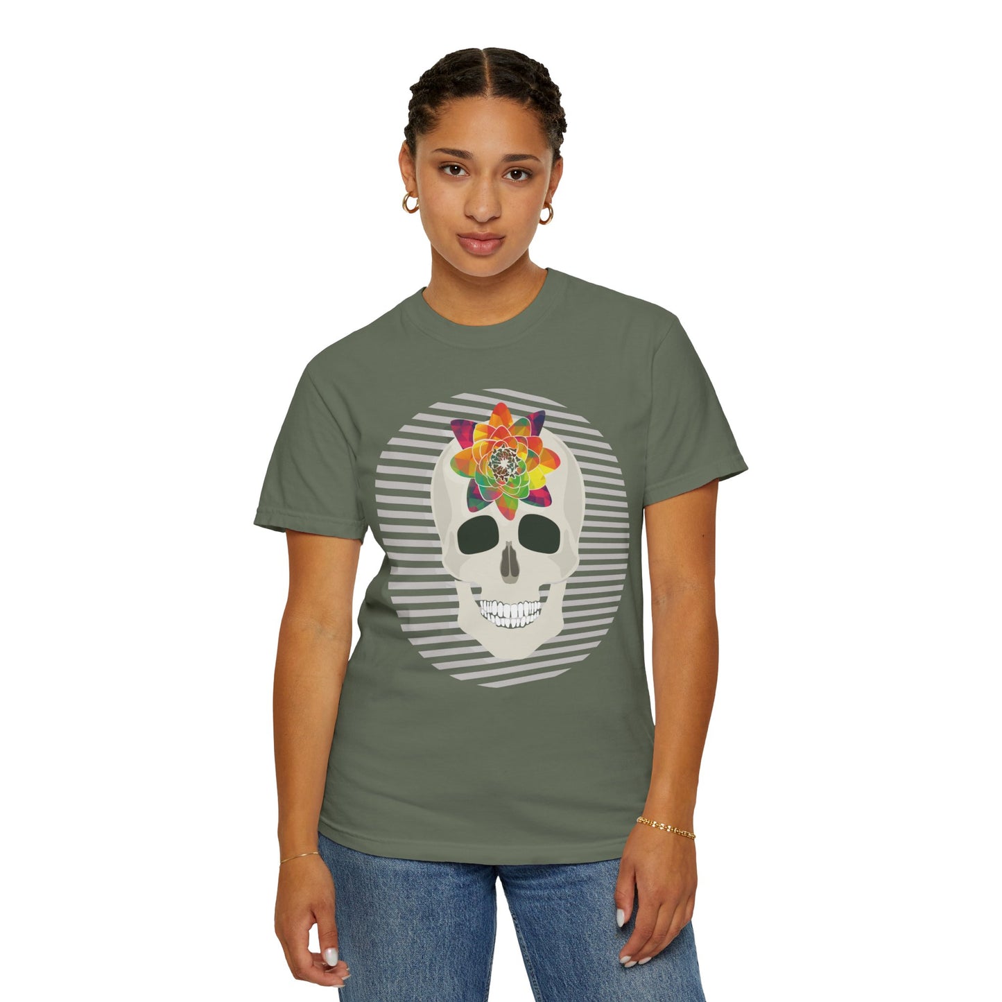 Unisex Cotton Tee Shirt with Skull