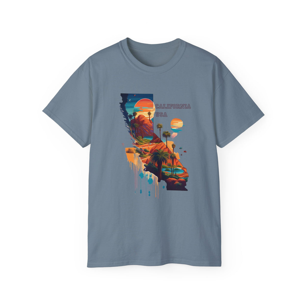 California State Graphic Unisex Ultra 100 Cotton Medium-Weight Classic Fit-Gildan 2000 -s6