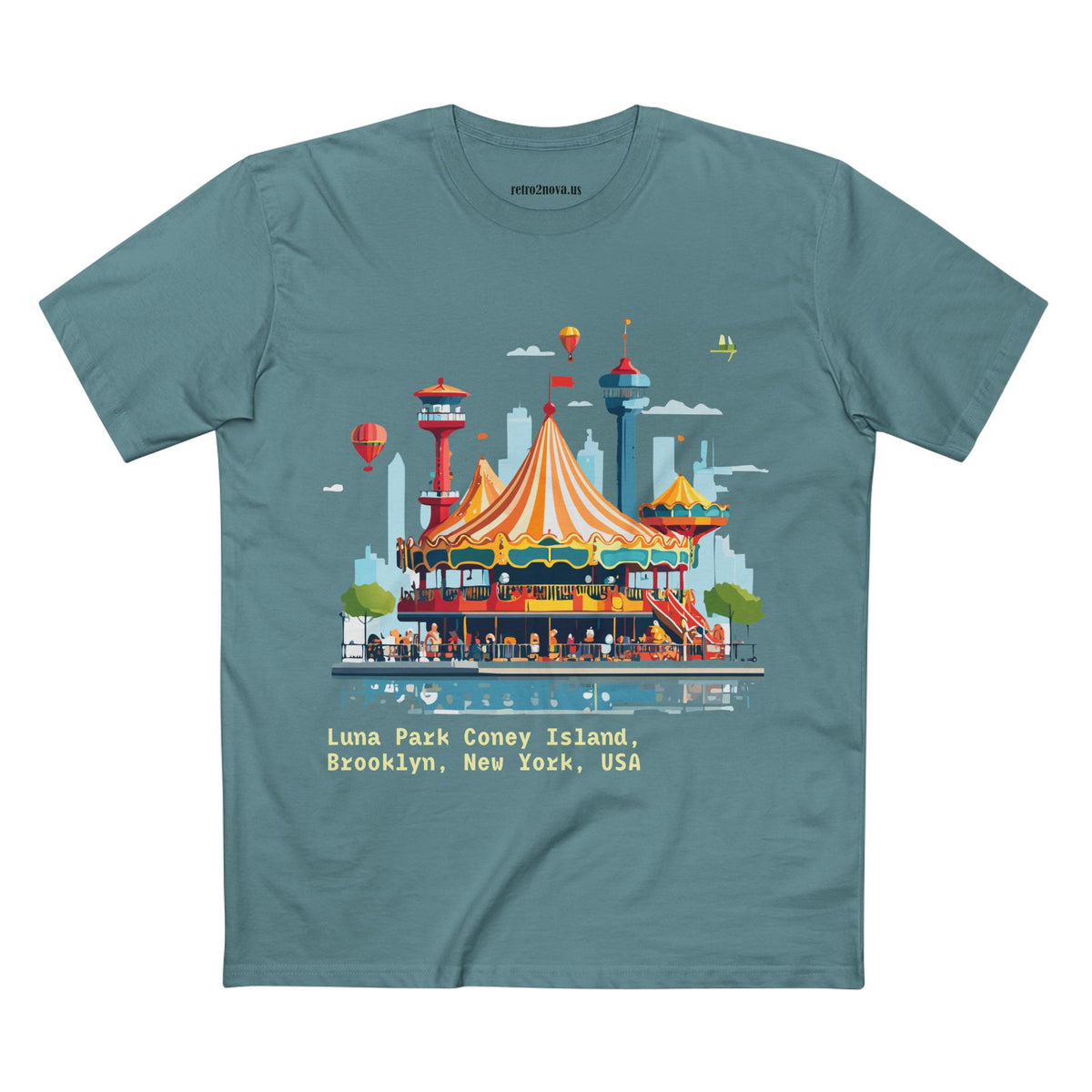 Luna Park Coney Island Carousel Tee | Brooklyn New York Illustration