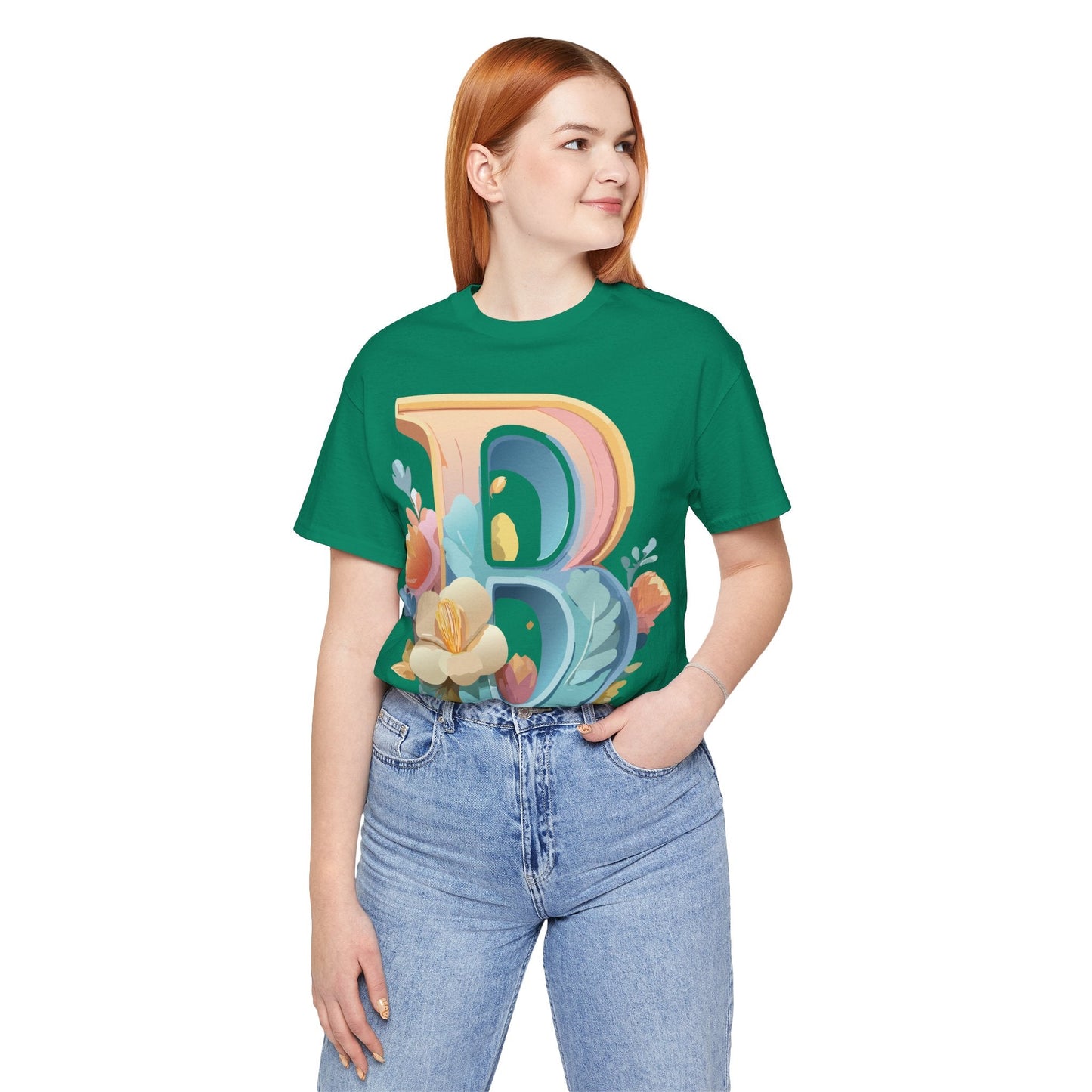 Letter B Graphic Tee Unisex Jersey Short Sleeve With Vintage Inspired Artwork By Adelpha