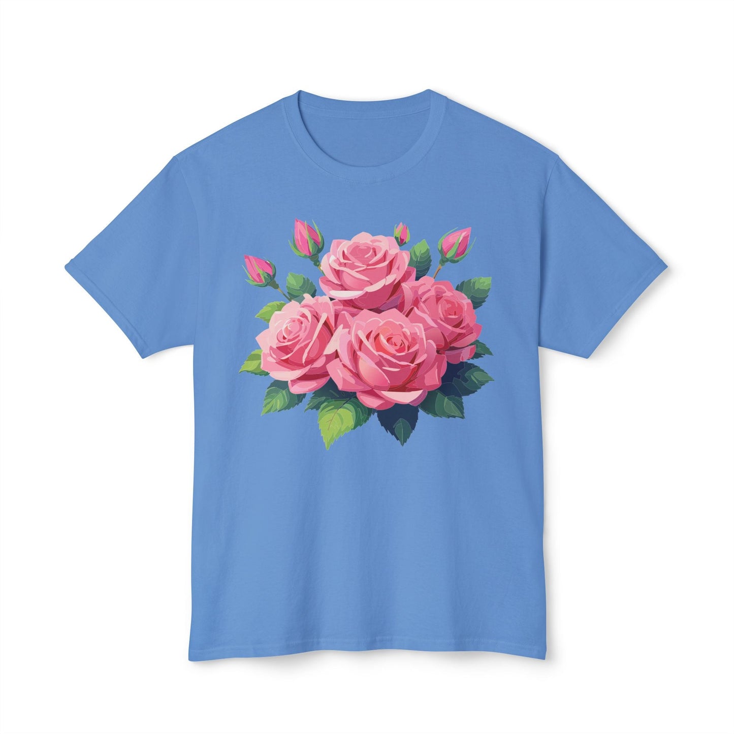 Unisex Floral T Shirt With Vintage Flowers Art Print Cotton Tee USA Made Premium Comfort