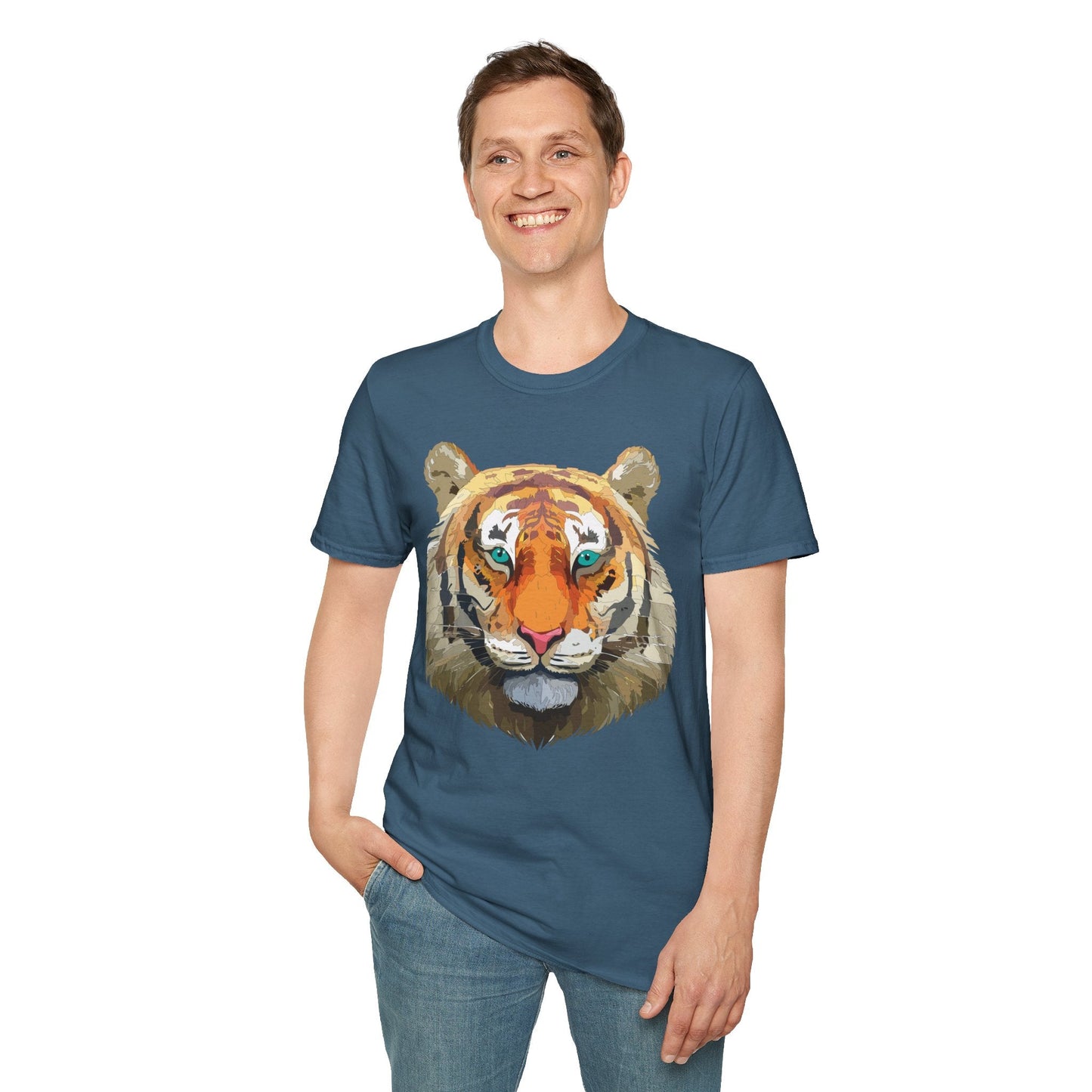 Tiger Shirt Unisex Animal Tee Gildan Softstyle 64000 Cotton Tee